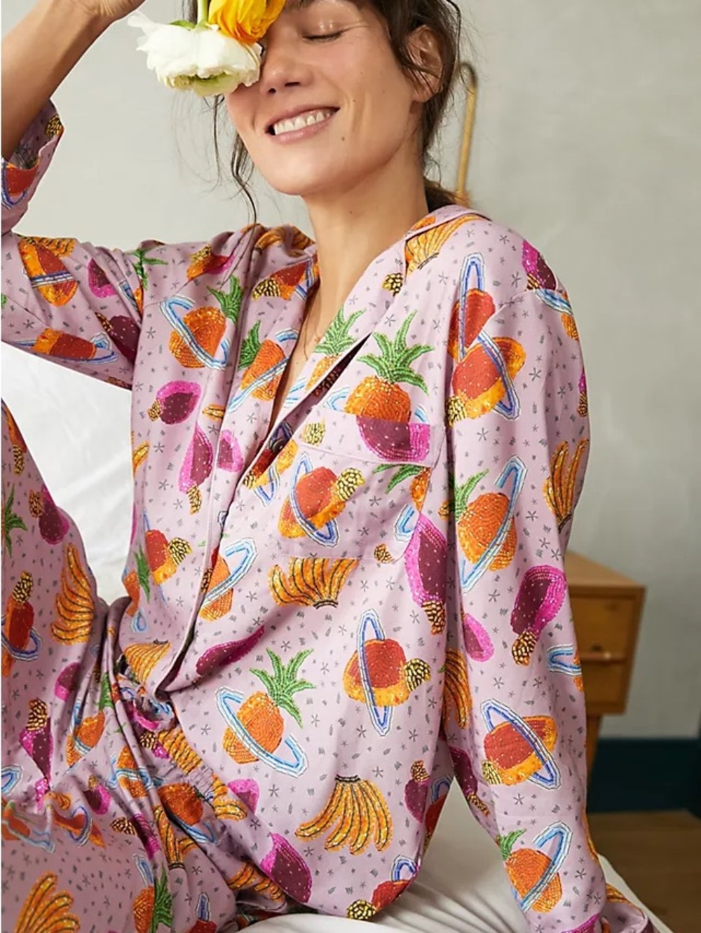 FARM RIO Anthropology Fruit Basket Pajama Top - Medium